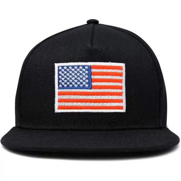 DALIX American Flag Hat Flat Bill Snapback USA Baseball Cap