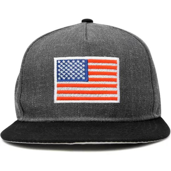 DALIX American Flag Hat Flat Bill Snapback USA Baseball Cap