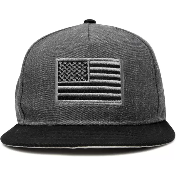 DALIX American Flag Hat Flat Bill Snapback USA Baseball Cap