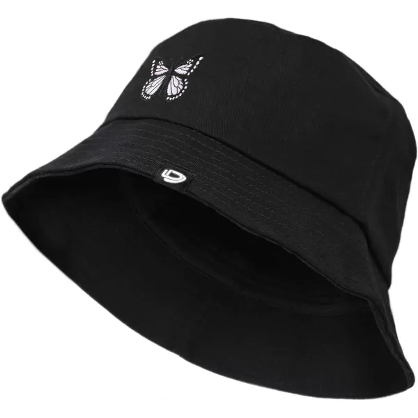 DALIX Butterfly Embroidered Bucket Hat