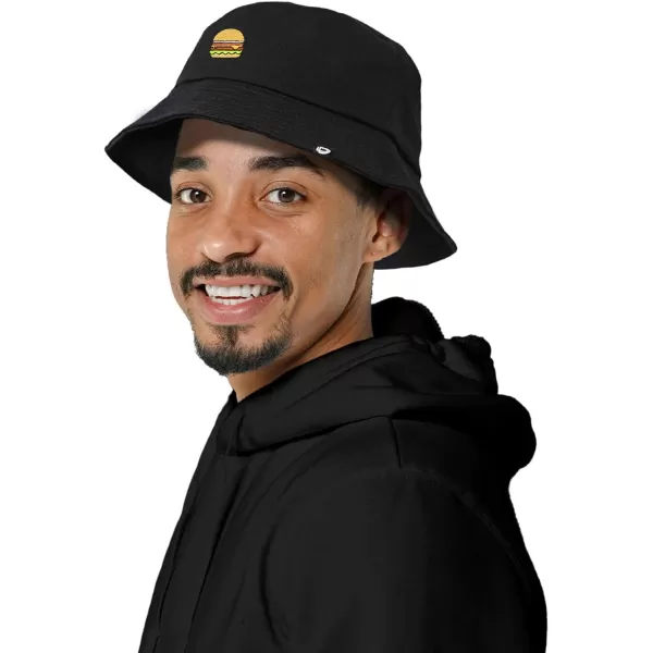 DALIX Embroidered Cheeseburger Bucket Hat Cotton Men Teens