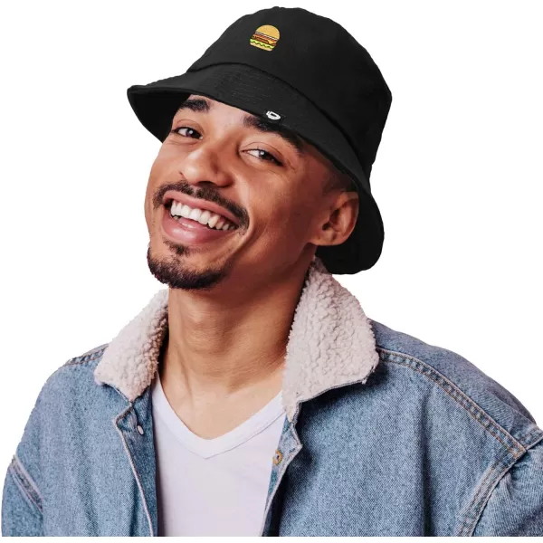 DALIX Embroidered Cheeseburger Bucket Hat Cotton Men Teens