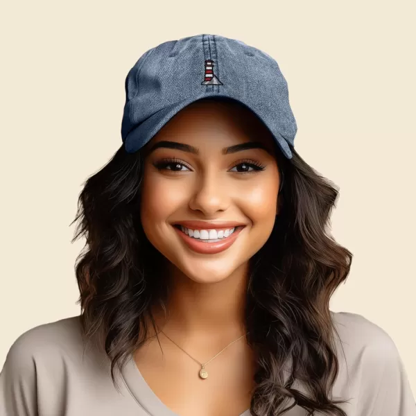 DALIX Lighthouse Embroidered Cap Cotton Baseball Hat Nautical Womens