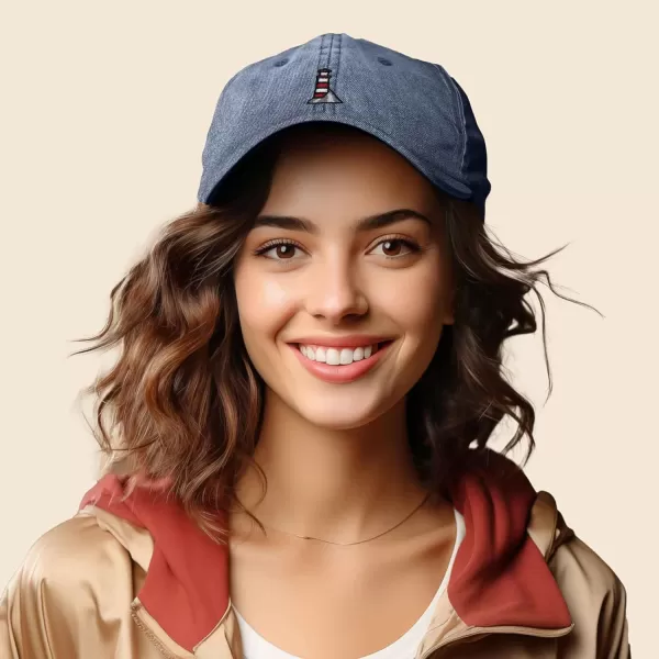DALIX Lighthouse Embroidered Cap Cotton Baseball Hat Nautical Womens