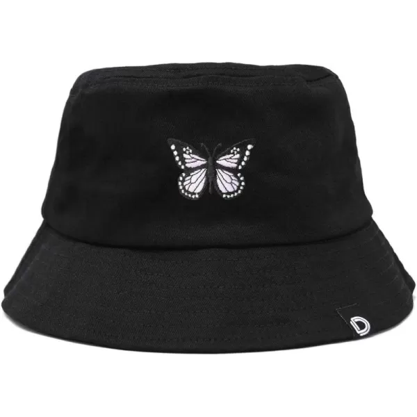 DALIX Butterfly Embroidered Bucket Hat