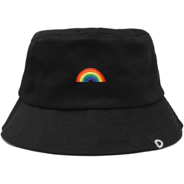 DALIX Embroidered Rainbow Bucket Hat Cotton Men Teens