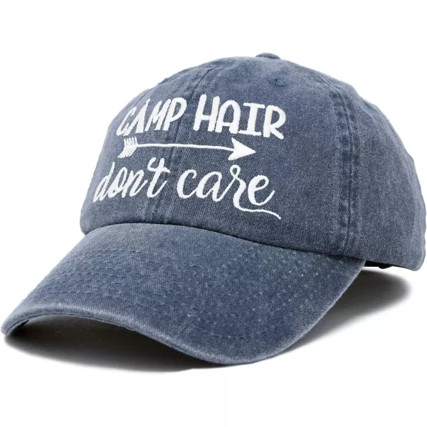 DALIX Camp Hair Don't Care Dad Hat Washed Cotton Cap Pigment Dyed