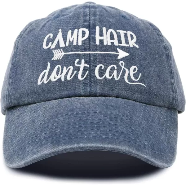 DALIX Camp Hair Don't Care Dad Hat Washed Cotton Cap Pigment Dyed