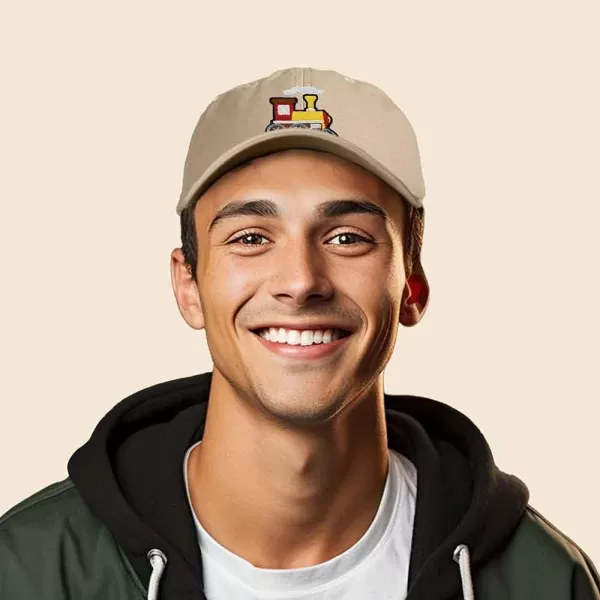 DALIX Train Embroidered Dad Cap Cotton Baseball Hat Mens