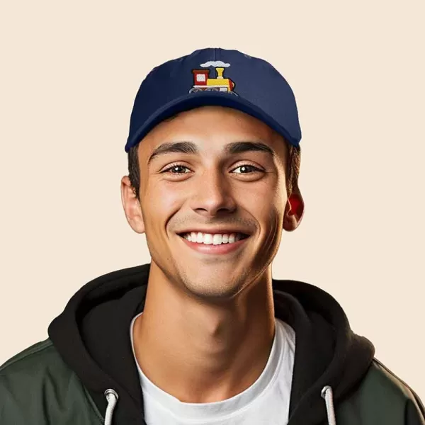 DALIX Train Embroidered Dad Cap Cotton Baseball Hat Mens