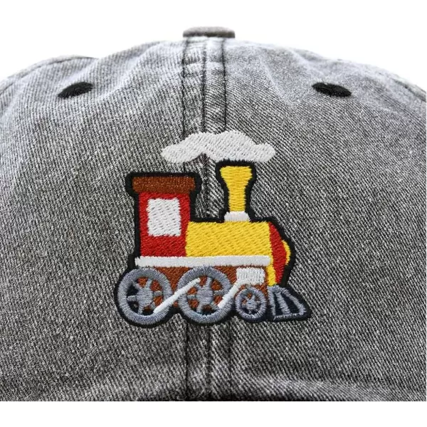 DALIX Train Embroidered Dad Cap Cotton Baseball Hat Mens