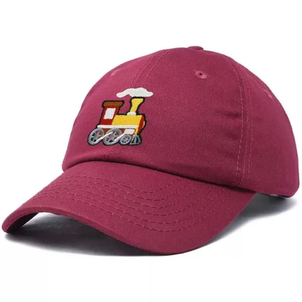 DALIX Train Embroidered Dad Cap Cotton Baseball Hat Mens