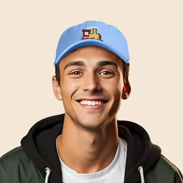 DALIX Train Embroidered Dad Cap Cotton Baseball Hat Mens
