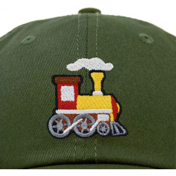 DALIX Train Embroidered Dad Cap Cotton Baseball Hat Mens