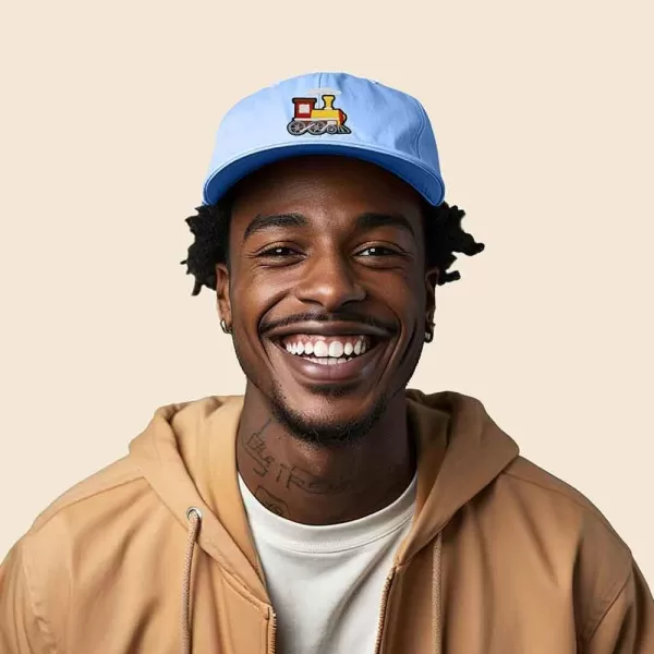 DALIX Train Embroidered Dad Cap Cotton Baseball Hat Mens