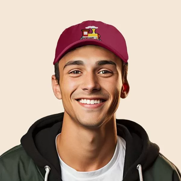 DALIX Train Embroidered Dad Cap Cotton Baseball Hat Mens