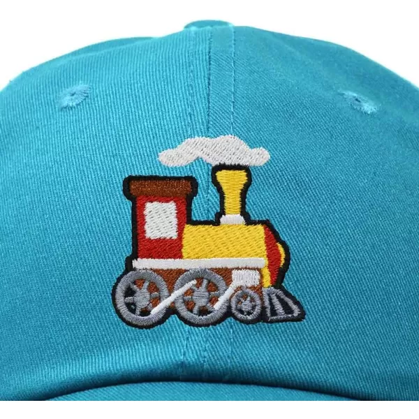 DALIX Train Embroidered Dad Cap Cotton Baseball Hat Mens