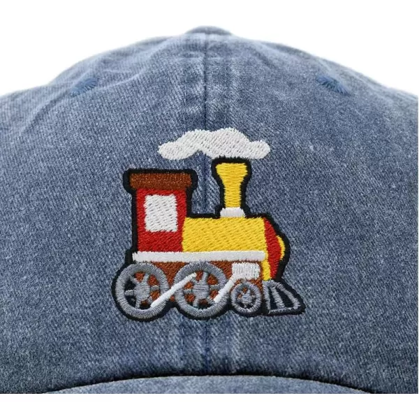 DALIX Train Embroidered Dad Cap Cotton Baseball Hat Mens