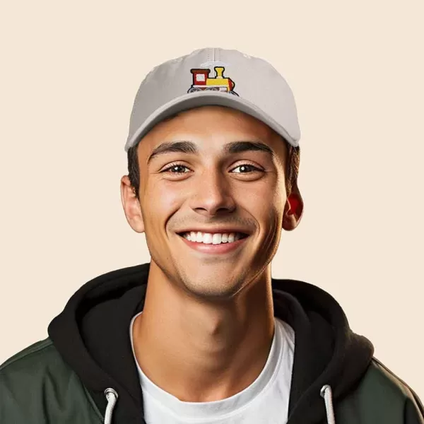 DALIX Train Embroidered Dad Cap Cotton Baseball Hat Mens