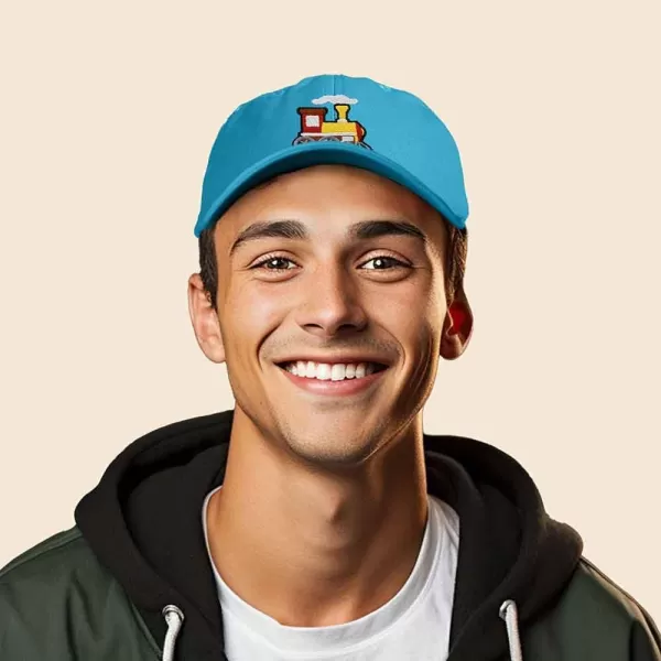 DALIX Train Embroidered Dad Cap Cotton Baseball Hat Mens