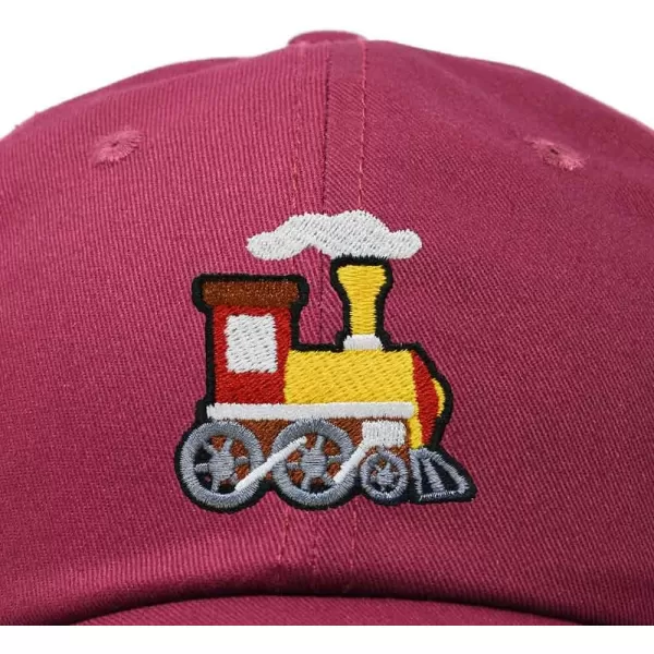 DALIX Train Embroidered Dad Cap Cotton Baseball Hat Mens