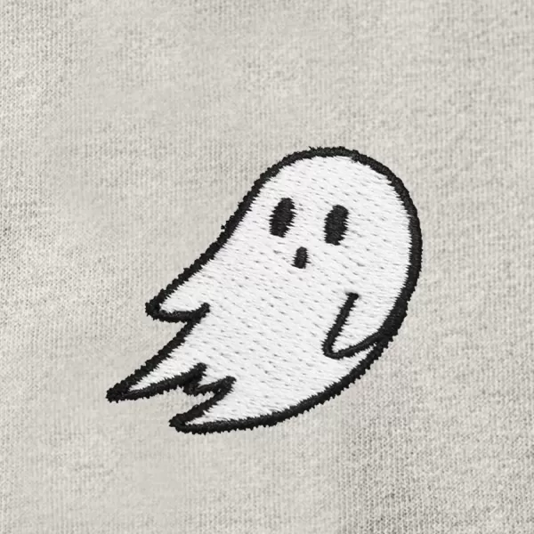 DALIX Ghost Embroidered Fleece Zip Washed Hoodie Cold Fall Winter Women