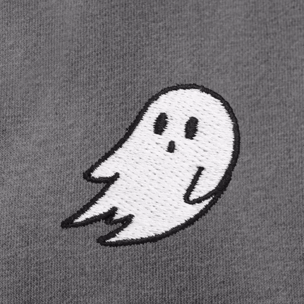 DALIX Ghost Embroidered Fleece Zip Washed Hoodie Cold Fall Winter Women