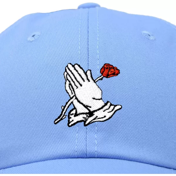 DALIX Prayer Hands Hat Baseball Cap Rose Dad Hats Black White Pink Blue Gray Tan