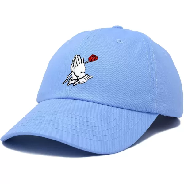 DALIX Prayer Hands Hat Baseball Cap Rose Dad Hats Black White Pink Blue Gray Tan