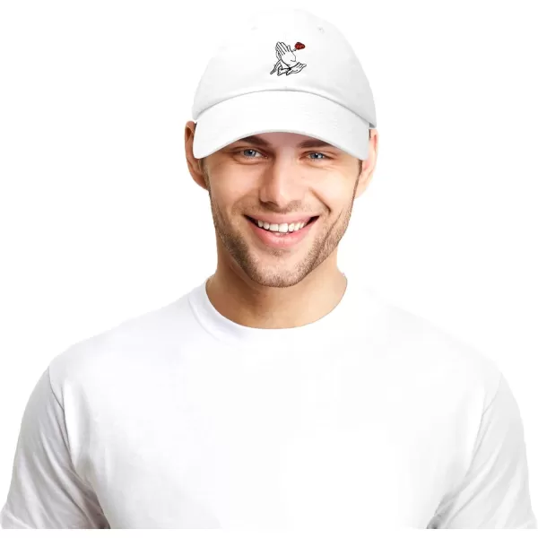 DALIX Prayer Hands Hat Baseball Cap Rose Dad Hats Black White Pink Blue Gray Tan
