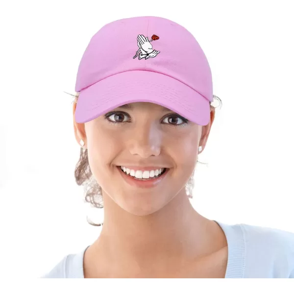 DALIX Prayer Hands Hat Baseball Cap Rose Dad Hats Black White Pink Blue Gray Tan