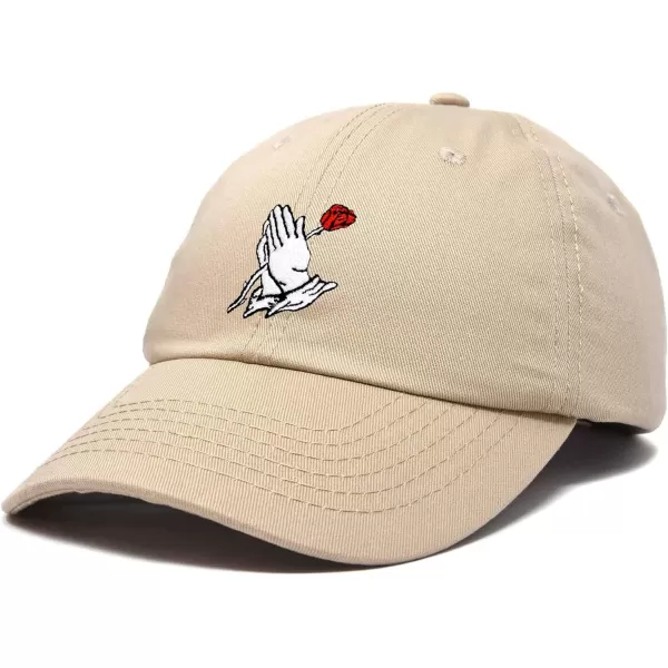 DALIX Prayer Hands Hat Baseball Cap Rose Dad Hats Black White Pink Blue Gray Tan