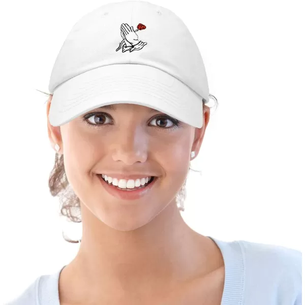DALIX Prayer Hands Hat Baseball Cap Rose Dad Hats Black White Pink Blue Gray Tan