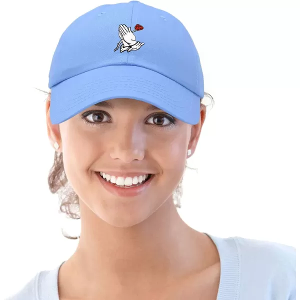 DALIX Prayer Hands Hat Baseball Cap Rose Dad Hats Black White Pink Blue Gray Tan