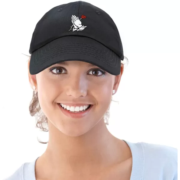DALIX Prayer Hands Hat Baseball Cap Rose Dad Hats Black White Pink Blue Gray Tan