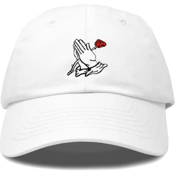 DALIX Prayer Hands Hat Baseball Cap Rose Dad Hats Black White Pink Blue Gray Tan