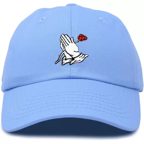 DALIX Prayer Hands Hat Baseball Cap Rose Dad Hats Black White Pink Blue Gray Tan