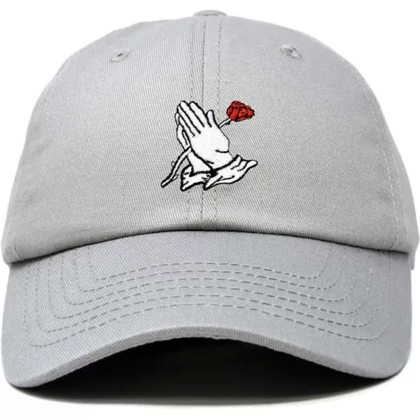DALIX Prayer Hands Hat Baseball Cap Rose Dad Hats Black White Pink Blue Gray Tan