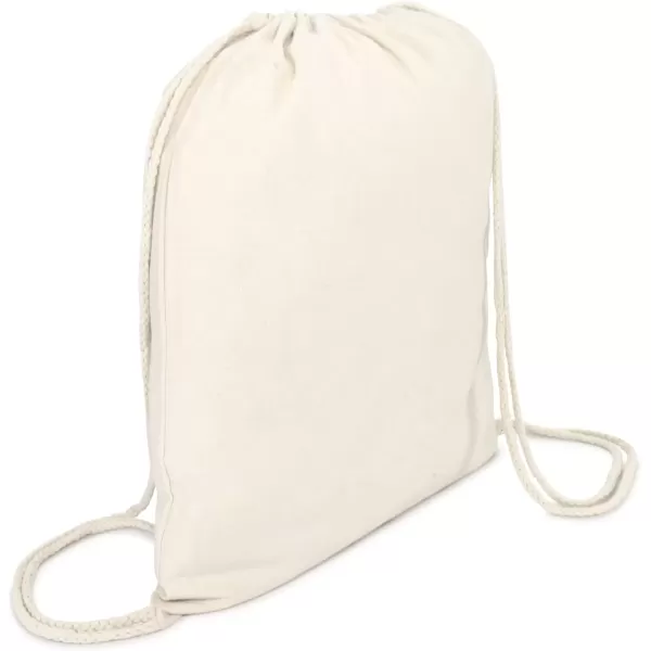 imageDALIX Canvas Drawstring Bag String Backpack Gym Mens Womens Natural Beige 2 PackNatural