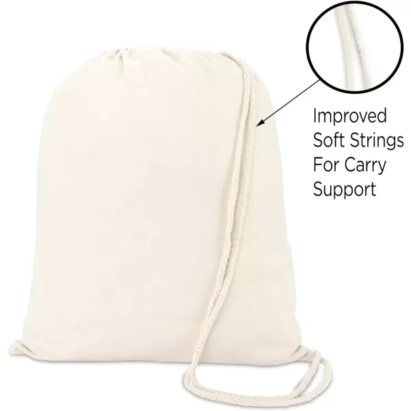 imageDALIX Canvas Drawstring Bag String Backpack Gym Mens Womens Natural Beige 2 PackNatural