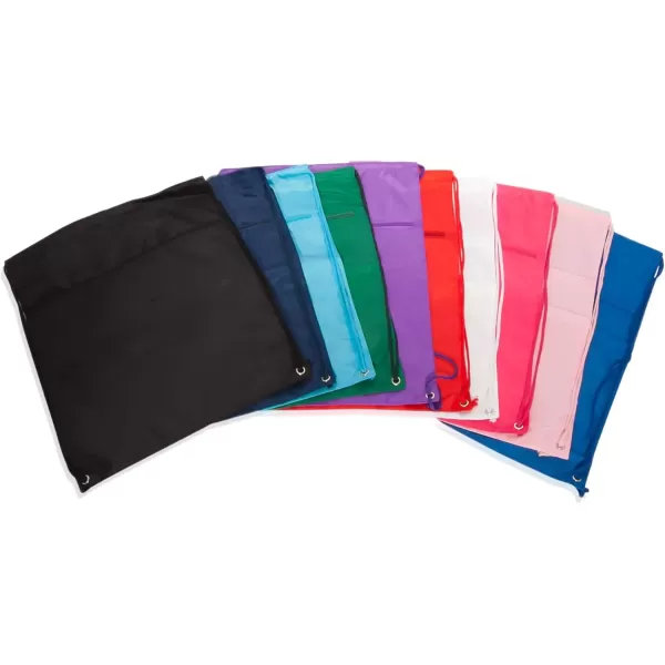 imageDALIX Small Gym Bag Drawstring Bag Men Women Assorted Colors 10 PACK