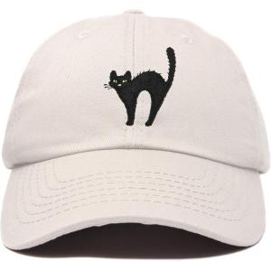 imageDALIX Black Cat Hat Womens Halloween Baseball CapBeige