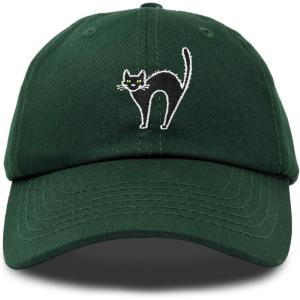 imageDALIX Black Cat Hat Womens Halloween Baseball CapDark Green