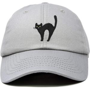 imageDALIX Black Cat Hat Womens Halloween Baseball CapGray