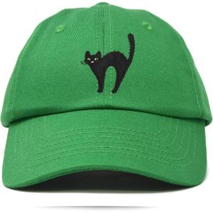 imageDALIX Black Cat Hat Womens Halloween Baseball CapKelly Green