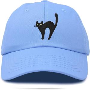 imageDALIX Black Cat Hat Womens Halloween Baseball CapLight Blue