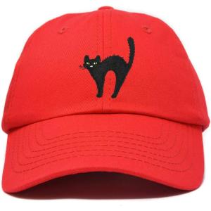 imageDALIX Black Cat Hat Womens Halloween Baseball CapRed