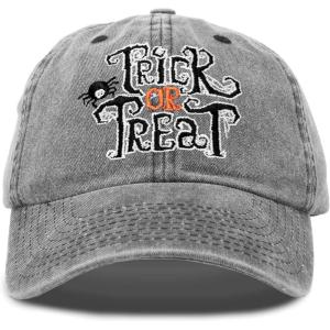imageDALIX Trick or Treat Hat Womens Halloween Baseball Cap WashedBlack