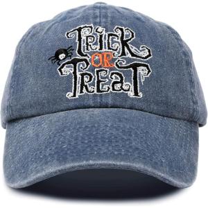 imageDALIX Trick or Treat Hat Womens Halloween Baseball Cap WashedNavy Blue