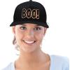 imageDALIX Boo Halloween Hat Mens Womens Flat Bill Snapback CapBlack